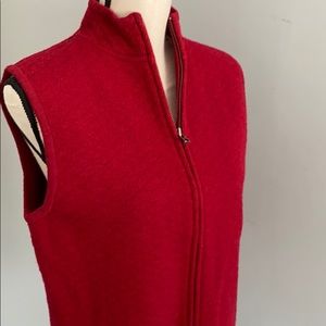 Woolrich wool vest Red full zip quilted front VGUC